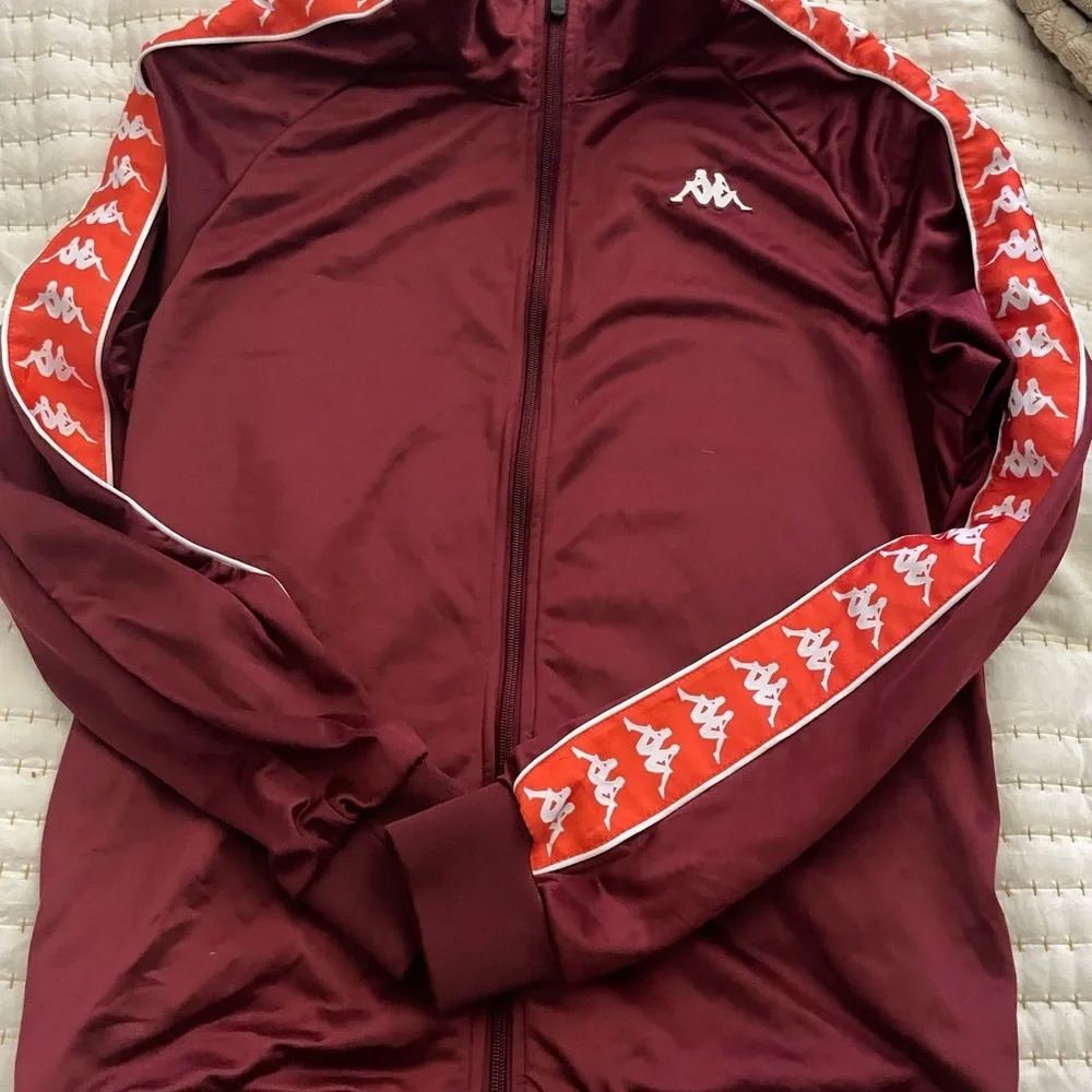 KAPPA 222 BANDA ANNISTON TRACK JACKET - RED DAHLIA/ORANGE FLAME - Large - Picture 1 of 10